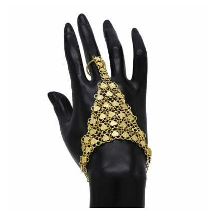 Designer Gold Plated Stone Finger Set