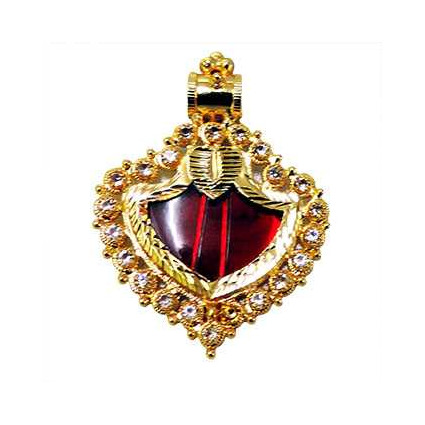 One Gram Gold Plated Red Palakka Pendant