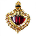 South Indian Traditional One Gram Gold Dark Red Palakka Pendant