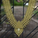 Gold Plated Broad Bridal Mango Long Haram/Chain with Pendant