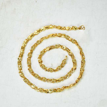 Micro Gold Plated Designer Heart Chain 8P
