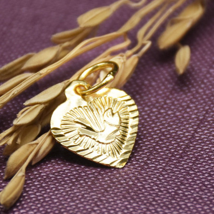 Gold Plated Designer Fish Heart Pendant