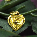 Micro Gold Plated Duck Designer Heart Pendant