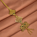 Gold Plated Net Green Maang Tikka Nethichutti