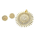 Premium Gold Plated Semiprecious Sun Pendant Set
