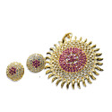 Premium Gold Plated Semiprecious Sun Pendant Set