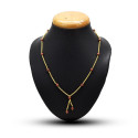 Gold Plated Stone Cutting Chain Necklace