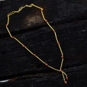 Gold Plated Stone Cutting Chain Necklace