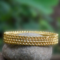 Gold plated Four Line Medium Twisted Bangle