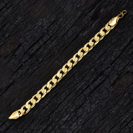 Golden Men's Cuban Curb Link Thick Bracelet