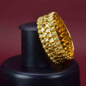 Beautiful Gold Plated Designer Broad Heart Bangle 