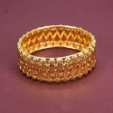 Beautiful Gold Plated Designer Broad Heart Bangle 