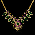 Kerala traditional simple Green Nagapadam Necklace