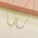Delicate Triple Hearts Pendant Cubic Zirconia Necklace