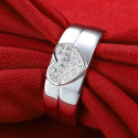 Silver Plated AD Couples Love Finger Ring