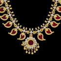 Gold Plated Ethnic Green Mango Palakka Necklace