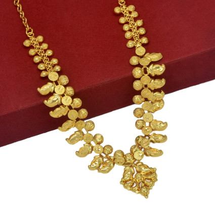 South Indian Gold Plated Light-weight Mango Necklace