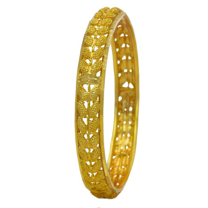 Stylish Trendy Gold Plated Designer Leaf Net Bangle