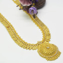 Gold Plated Lakshmi Kashu Model Cz Long Chain Haram