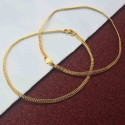 Stylish Gold Plated Flat Designer Chain Anklets