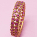 Antique Matte Chettinad Ruby Broad Bangle
