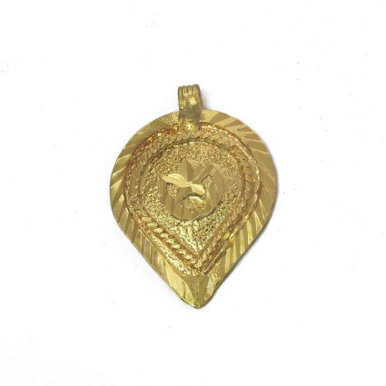 Gold Plated Traditional Crescent Thali Pendant For Woman