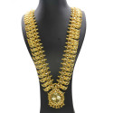 Elegant Gold Plated Mango Long Haram with Pendant