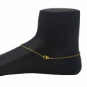 Gold Plated Delicate Square Link Chain Anklets Payal