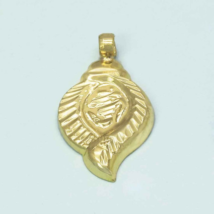 Conch Design Traditional Gold Plated Om Pendant