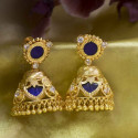 Kerala Traditional Palakka Stone Jhumka Earrings