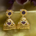 Kerala Traditional Palakka Stone Jhumka Earrings
