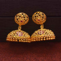 Premium Gold Plated Traditional Ruby Stones Jhumka