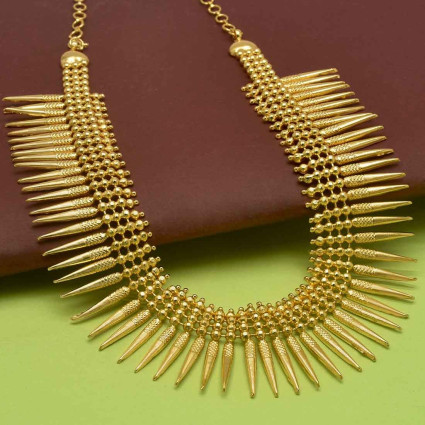 Contemporary Gold Plated Jasmine Buds Spike Necklace