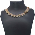 American Diamond Flower Necklace With Pink Stones