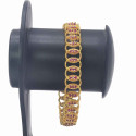 Alluring Gold Plated Wedding Ruby CZ Bangle