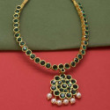 Real Temple Jewellery Emeralds Adigai Necklace