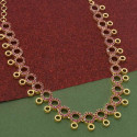 Gold Plated Premium Fashion Round Design Ruby Necklace