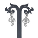 Dazzling Cubic Zirconia Leaf Design Drop Earrings