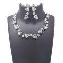 Contemporary Triangle Design American Diamond Necklace Set