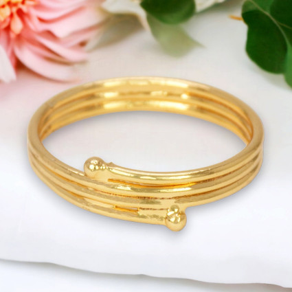 Simple Triple Band Gold Plated Finger Ring/Toe Ring
