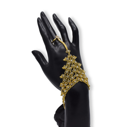 Gold Plated White Stone Finger Set