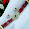 Elegant Multi-Strand Crystal American Diamond Choker Set