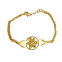 Gold Plated Kids Floral White Stone Bracelet
