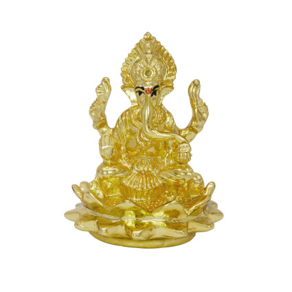 Adorable Gold Plated Divine Ganesha/ Mahaganapathy Idol
