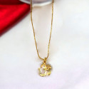 Cute Gold Plated Om Pendant in Simple Box Chain