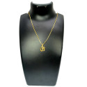 Cute Gold Plated Om Pendant in Simple Box Chain
