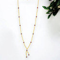 Gold Plated Cutting Chain Stone Necklace