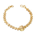 Gold Plated Ladies Floral Heart Love Bracelet