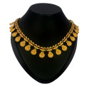 Contemporary Semi-precious Stone matte Lakshmi Kasu Necklace