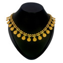 Contemporary Semi-precious Stone matte Lakshmi Kasu Necklace